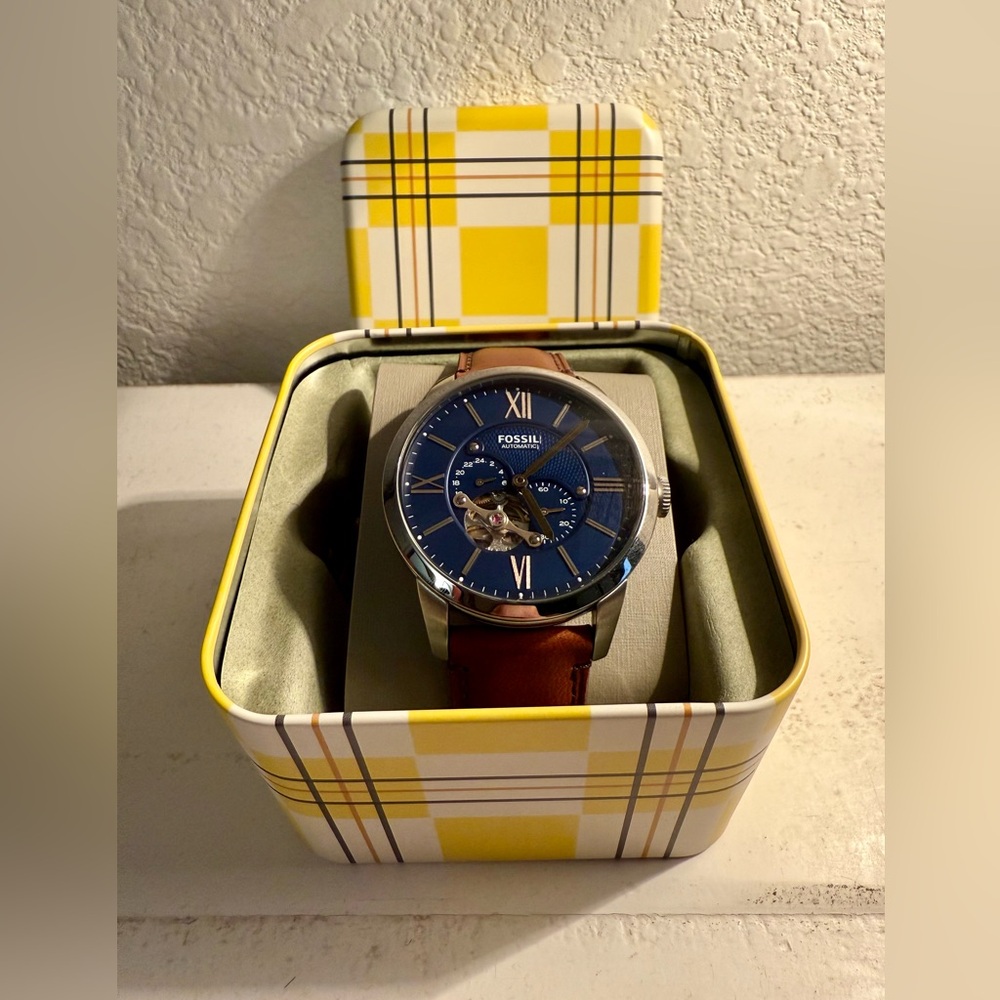 Fossil Townsman Automatic Brown Leather Watch